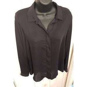 Navy button down blouse